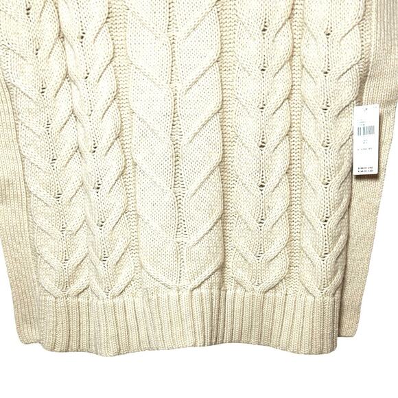 NWT Anthropologie Women’s Cable Knit Turtleneck Sweater Vest Cream Size Large - Picture 5 of 9